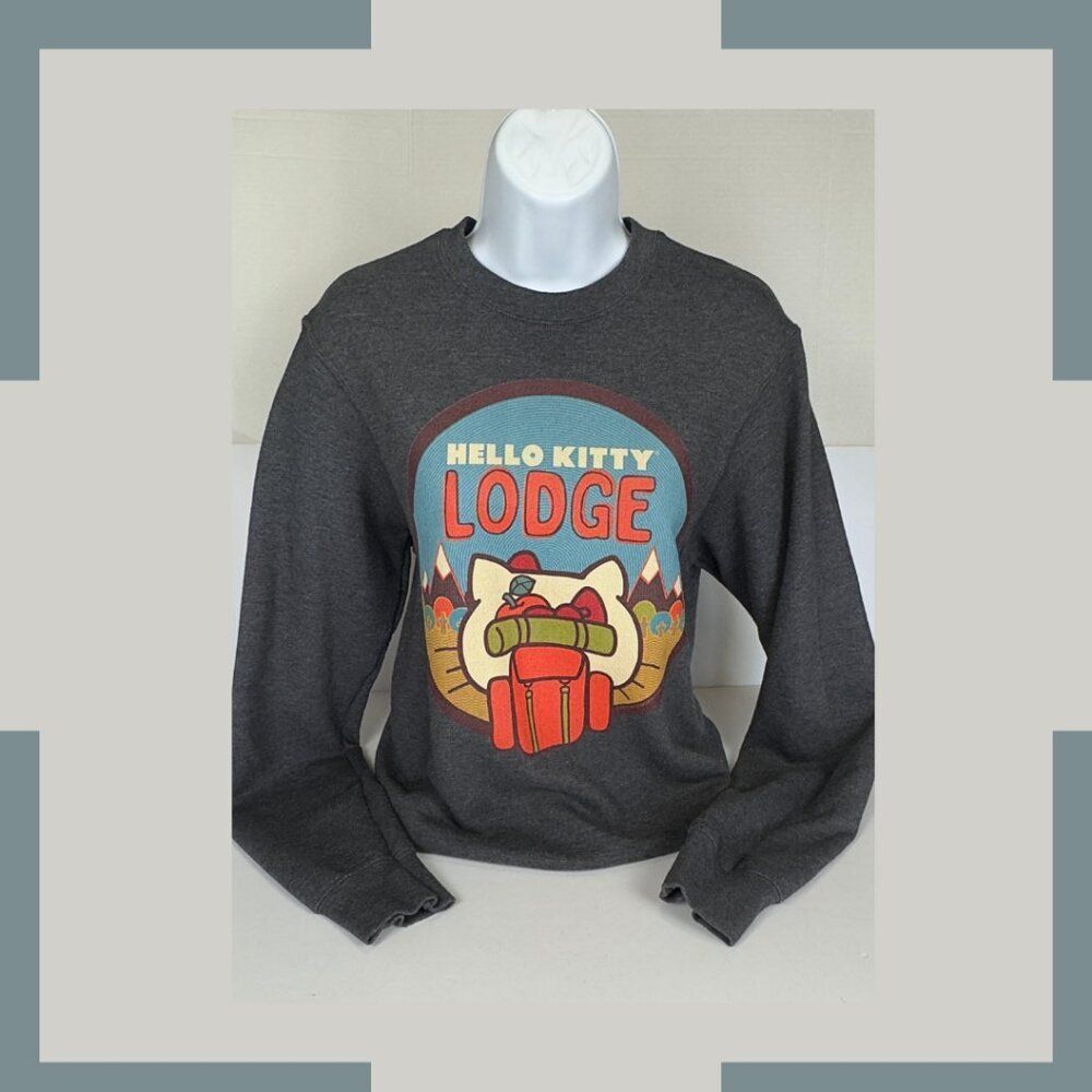 Hello Kitty Winter Lodge Event Sweatshirt - Women's S - Grey Fleece - NWOT!